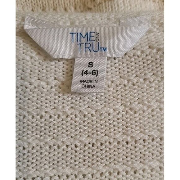 Time and True Sweater Short Sleeved Cotton Womens Small Striped Loose Fit EUC - Picture 5 of 10